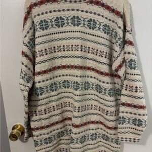 Capezio Cream and Blue Patterned Sweater